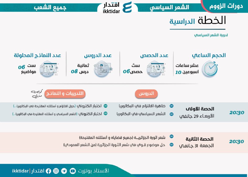 الطلاب المسجلون في دورة الشعر السياسي