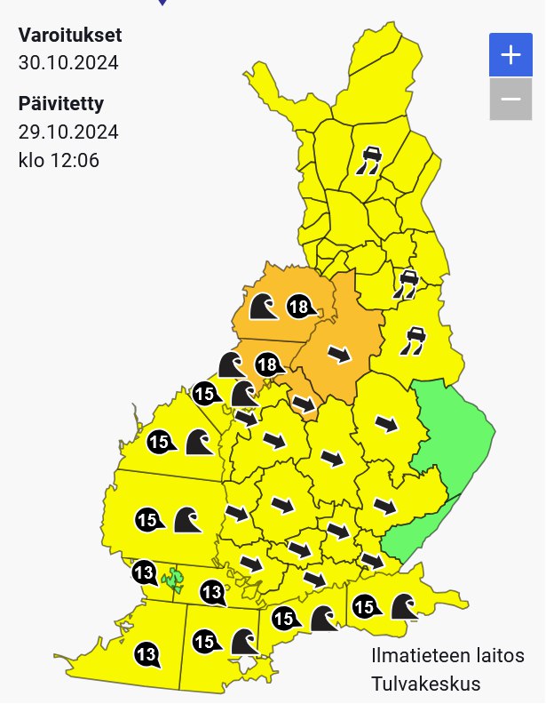 Maan pohjoisosaan leviää lumi- ja räntäsateita …