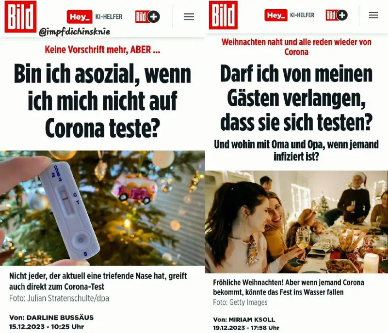 Ekelhafte Corona-Test Propaganda vor Weihnachten... ***🙄***