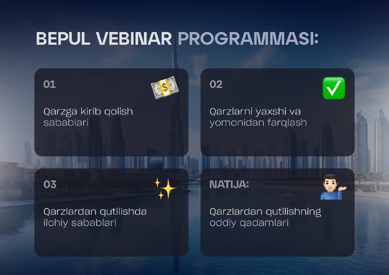 ***📑*** Bepul vebinar programmasi