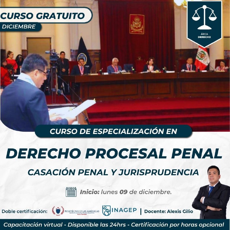 ***👨‍⚖️******⚖️*** [#GRATUITO](?q=%23GRATUITO): CURSO DE ESPECIALIZACIÓN EN …