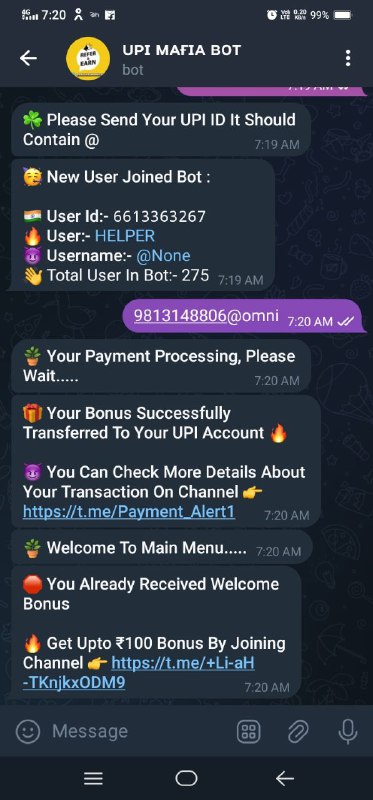 ***👀*** **New UPI Cash Bot Launched …