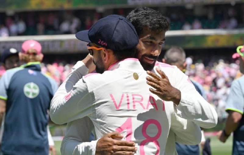 Virat Kohli hugging Jasprit Bumrah after …