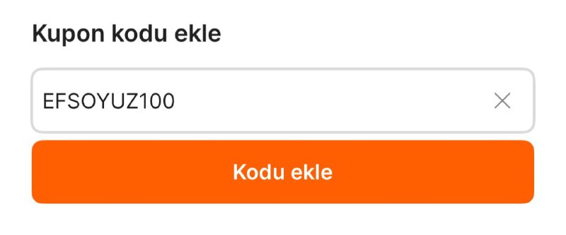 *****➡️*** Kupon kodu geldi! "EFSO100" kodu …