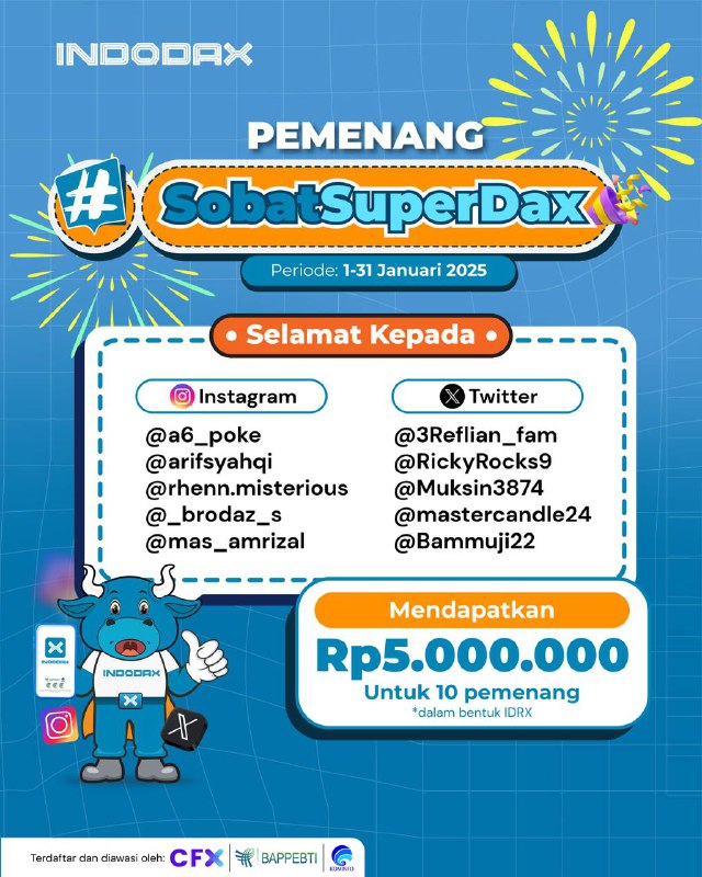 *****🎉*** Pemenang** [**#SobatSuperDax**](?q=%23SobatSuperDax) **(1-31 Januari 2025) …