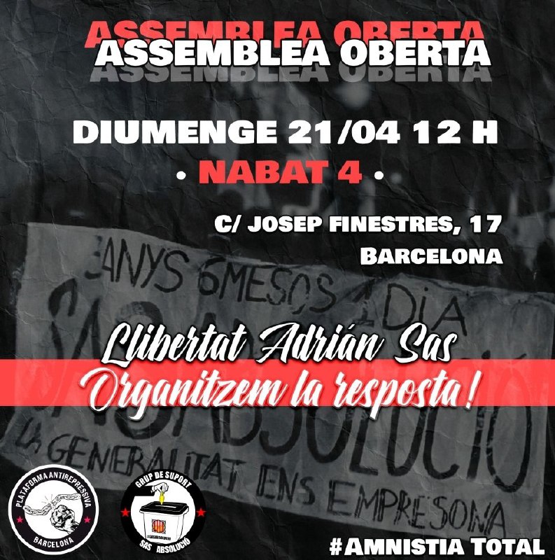 ***⚠️***Demà assemblea oberta a Barcelona per …