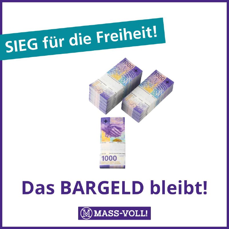 ***??*** **Die Schweiz behält das BARGELD!**