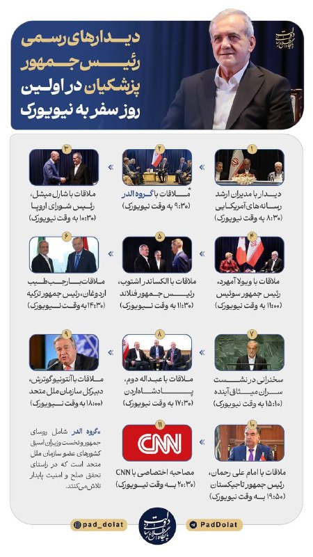 [#اینفوپاد](?q=%23%D8%A7%DB%8C%D9%86%D9%81%D9%88%D9%BE%D8%A7%D8%AF)| برنامه‌های اولین روز سفر رئیس …