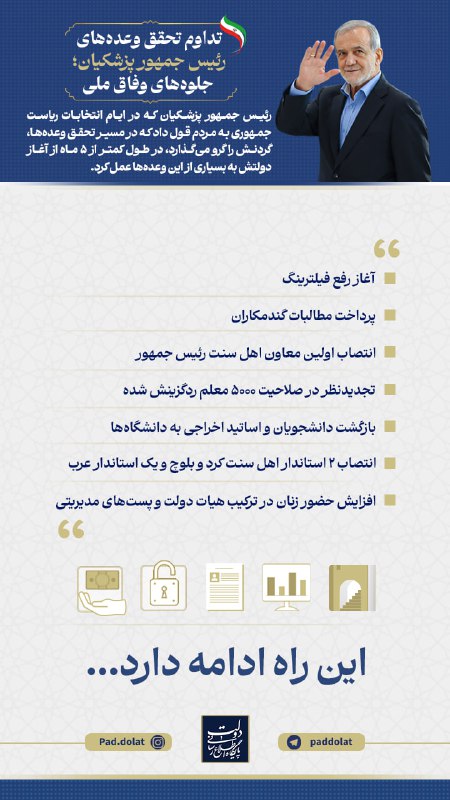 [#اینفوپاد](?q=%23%D8%A7%DB%8C%D9%86%D9%81%D9%88%D9%BE%D8%A7%D8%AF)| تداوم تحقق وعده‌های رئیس جمهور …
