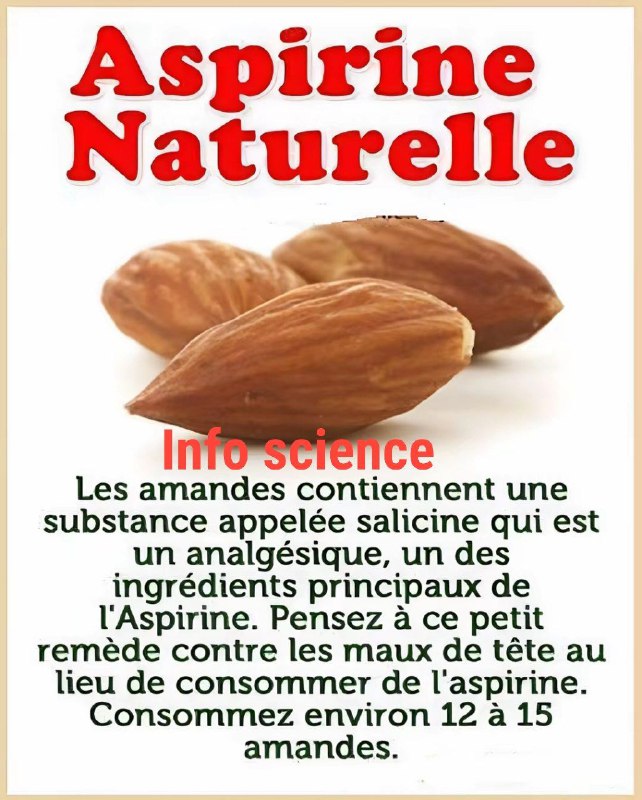 Aspirine naturelle les amandes