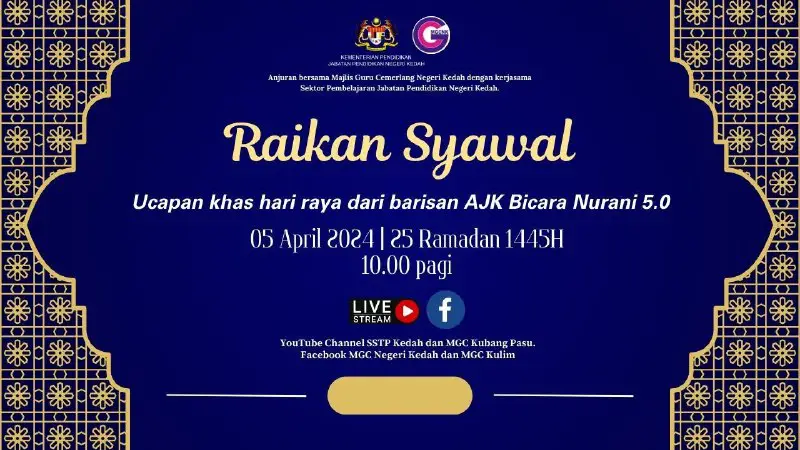 Bicara Nurani 5.0 anjuran Majlis Guru Cemerlang Negeri Kedah dengan Kerjasama Sektor Pembelajaran &amp; SSTP JPN Kedah
