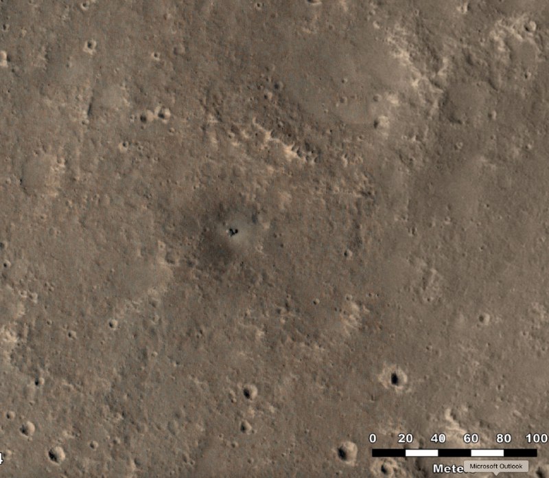 MRO сфотографировал место посадки миссии InSight. …