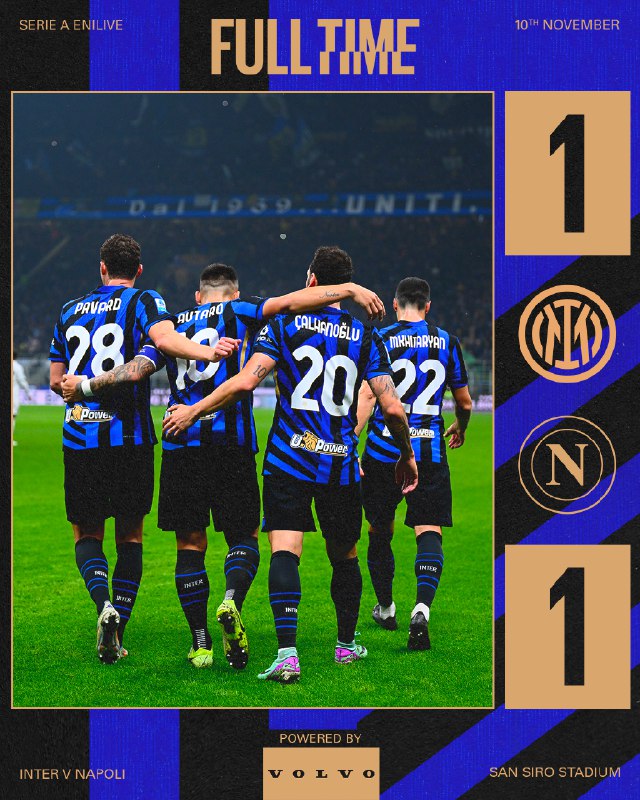 Inter-Napoli termina ***1️⃣***-***1️⃣***