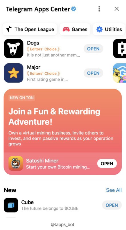 **Satoshi Miner just hit Telegram’s App …