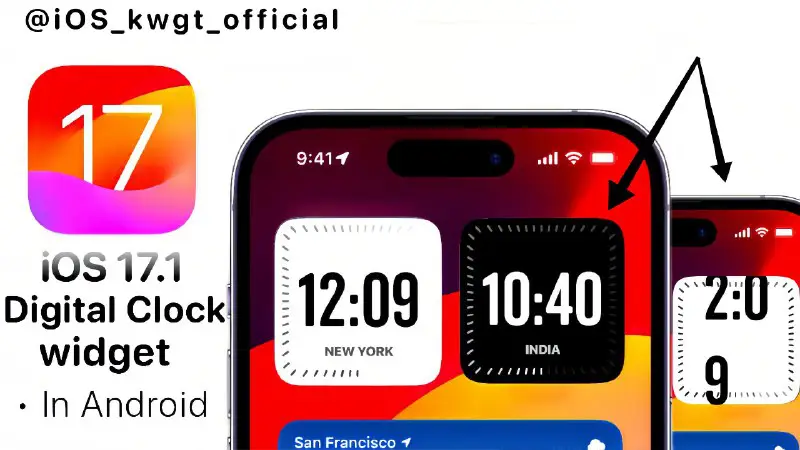 iOS 17 Official Digital Clock widget …
