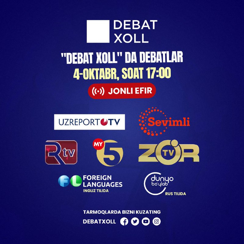 **4-oktyabr kuni "Debat Xoll" da bo’lib …