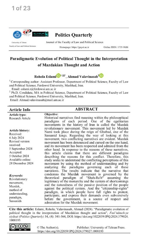 Paradigmatic Evolution of Political Thought in …