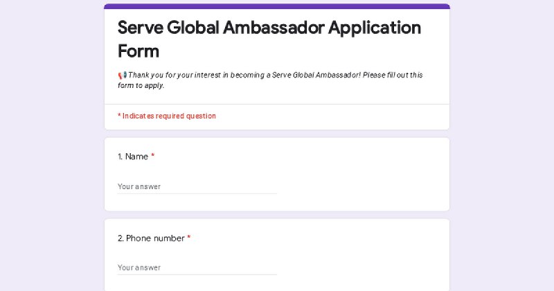 Become a **Serve Global Ambassador** at …