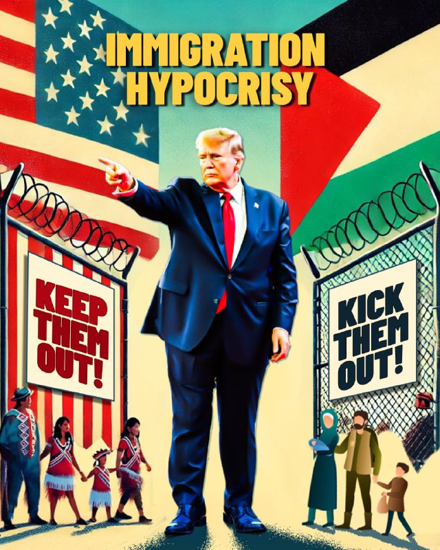 Two-faced Trump blocks immigrants at home …