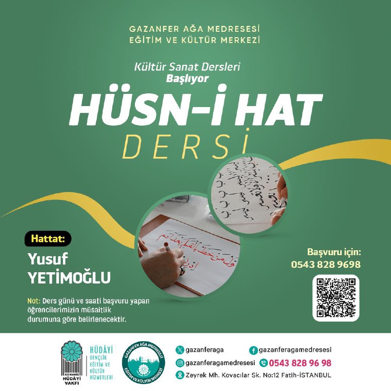 GAZANFER AĞA MEDRESESİ KÜLTÜR SANAT DERSLERİ …