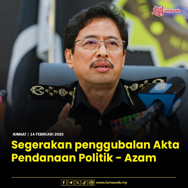 Penggubalan Akta Pendanaan Politik perlu disegerakan …