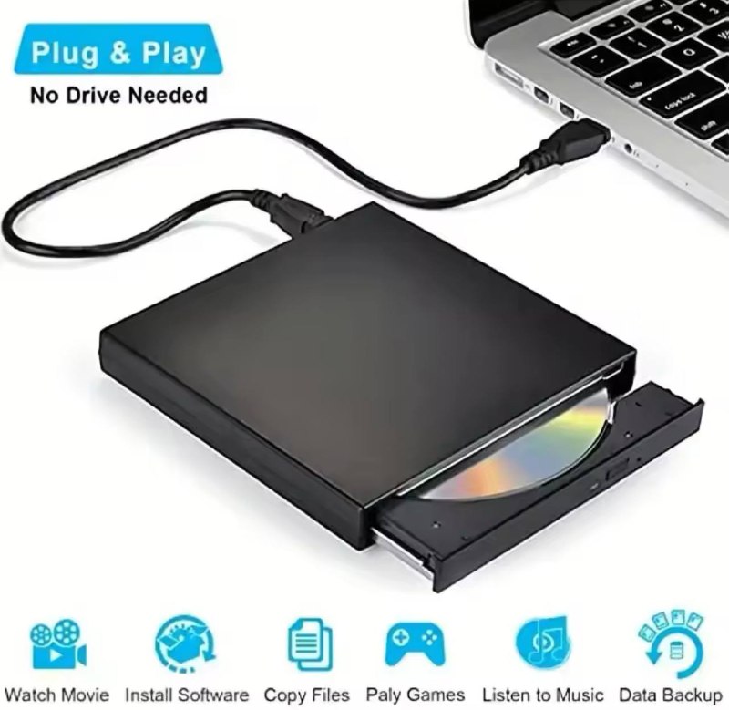 **Тонкий внешний CD/DVD-привод USB 2.0 по …