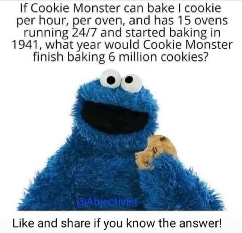 Can someone help Cookie Monster and …