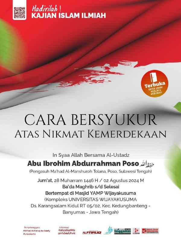 2 Agustus, Purwokerto, ustadz Abdurrahman Poso