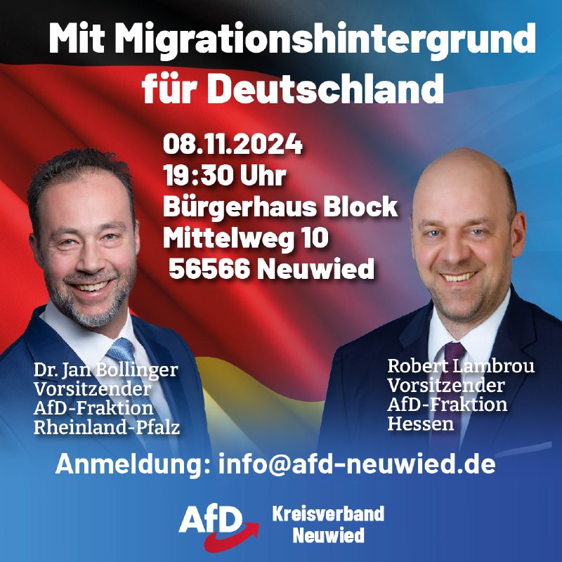 AfD Neuwied lädt am 08.11.2024 zum …