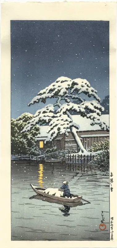 «Снег в Фунабори», Хасуи Кавасэ, 1932