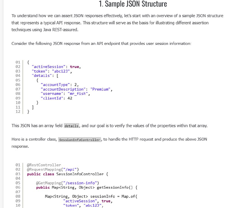 ***🖥*** [Эта](https://www.javacodegeeks.com/asserting-json-responses-with-rest-assured-in-java.html) статья рассматривает использование библиотеки …