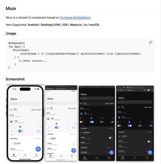 ***👩‍💻*** [miuix](https://github.com/miuix-kotlin-multiplatform/miuix) — библиотека компонентов пользовательского …