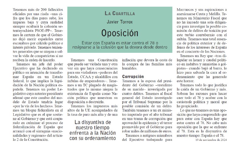 La Cuartilla: «Oposición»