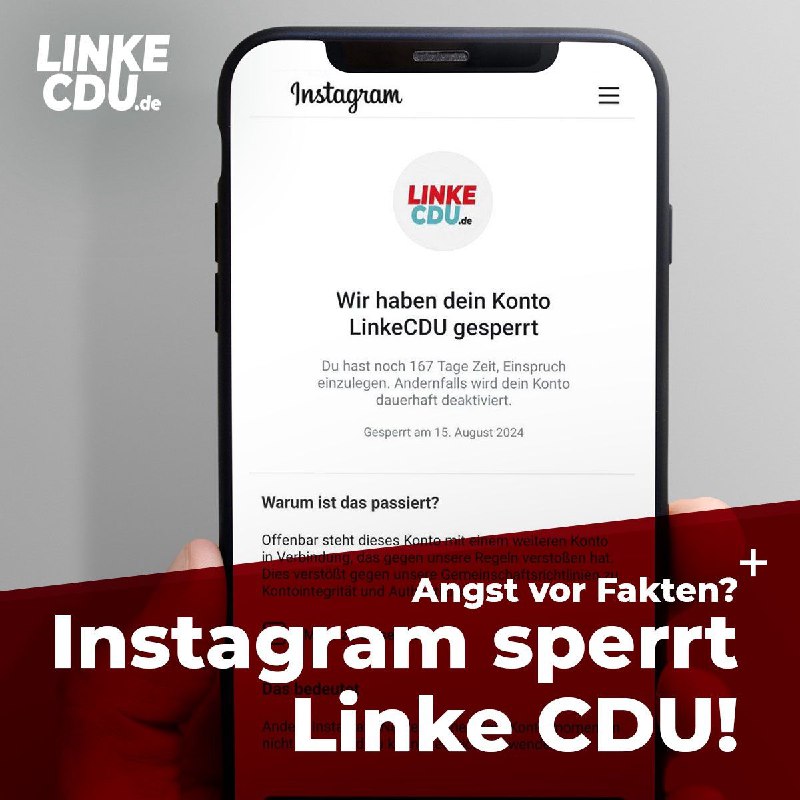 **Angst vor Fakten? Instagram sperrt Linke …