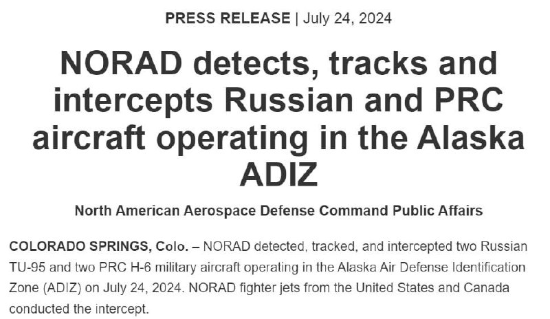 NORAD detected, tracked, and intercepted two …