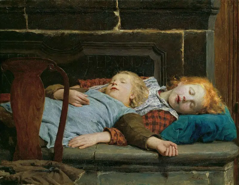 'Two Sleeping Girls On The Stove …