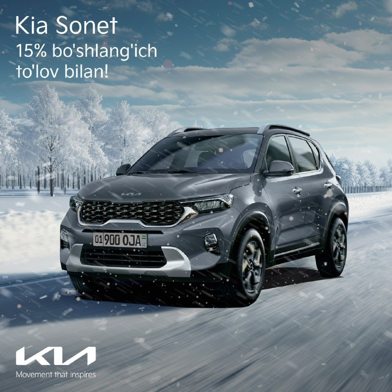 Kia Sonet – 41 млн сўмдан …