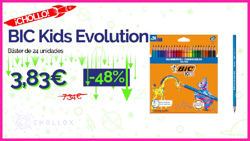 [***💥***](http://cholloimg.com/0n.png) ***🔉*** **BIC Kids Evolution - Blíster de 24 unidades** [#Amazon](?q=%23Amazon)