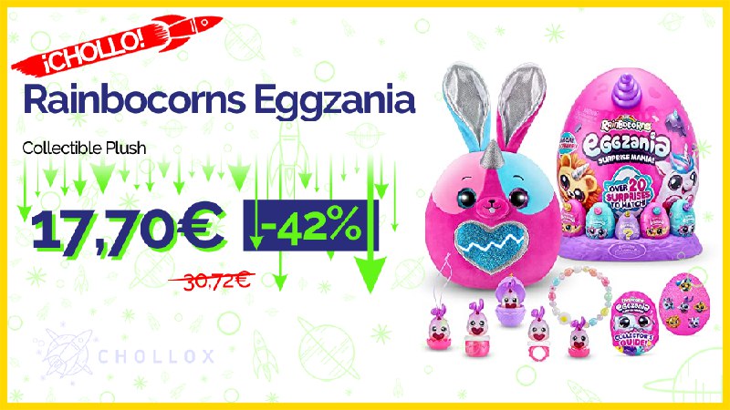 [***💥***](http://cholloimg.com/e1a.png) ***🔉*** **Rainbocorns Eggzania Surprise Mania Whipper The Bunny - Collectible Plush** [#Amazon](?q=%23Amazon)