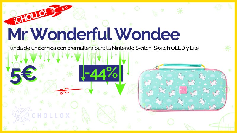 [***💥***](http://cholloimg.com/m78qa6f.png) ***🔉*** **Mr Wonderful Wondee - Funda de unicornios con cremallera para la Nintendo Switch, Switch OLED y Lite** [#Amazon](?q=%23Amazon)