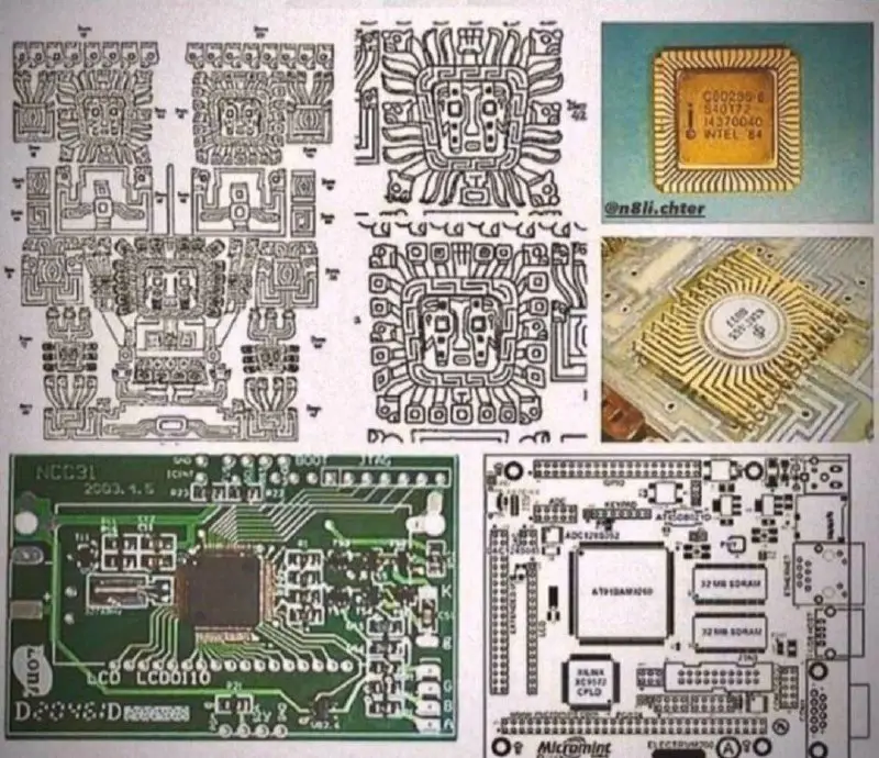 Ancient Mayan art vs Modern Microchips …