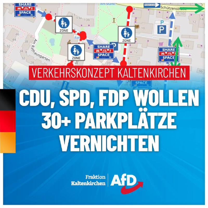 **Kaltenkirchen: CDU/SPD/FDP/Pro Kaki wollen 30 Parkplätze …