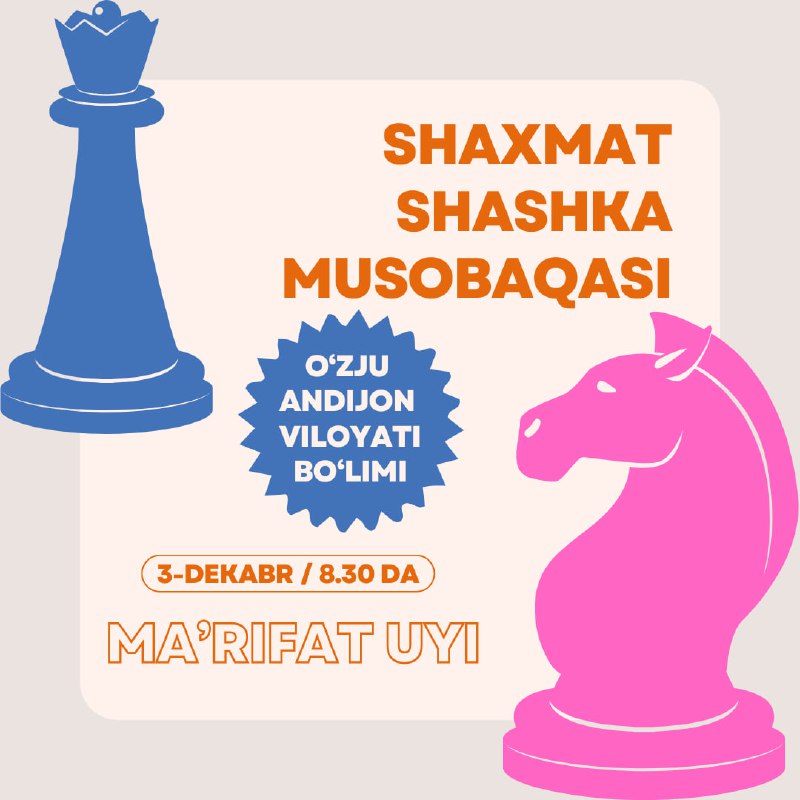 **Shaxmat-shashka musobaqasiga marhamat!**