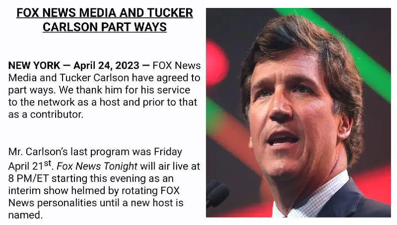 JUST IN - Tucker Carlson to …