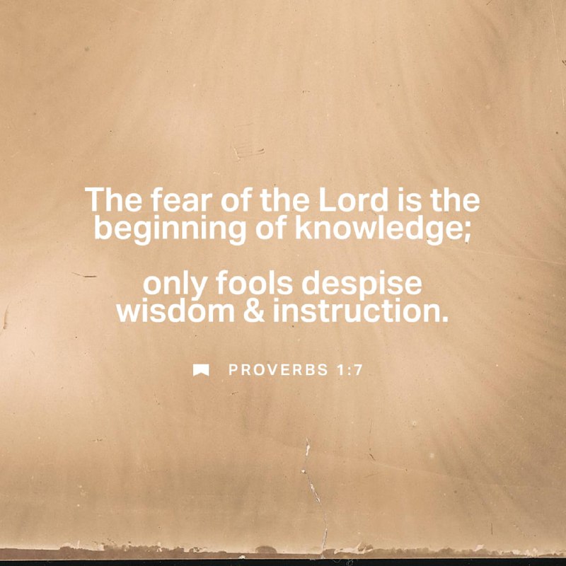 Proverbs 1:7 NIV