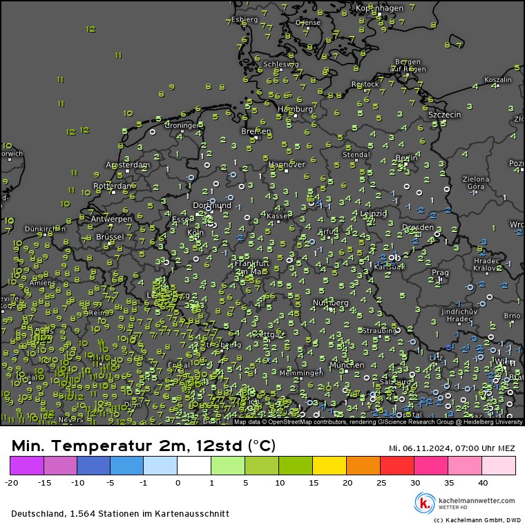 Die Tiefsttemperaturen der vergangenen Nacht - …