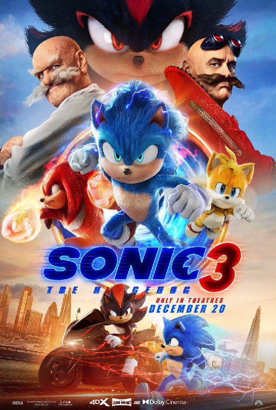 "Sonic 3" uchun yangi poster.