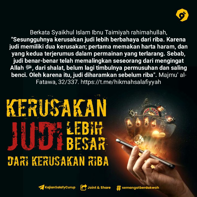 **98. KERUSAKAN JUDI LEBIH BESAR DARI …