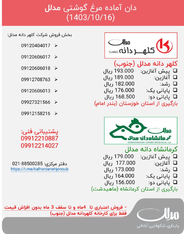 قیمت دان آماده مرغ گوشتی مدلل …