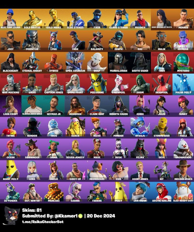 81 skins + blue team leader